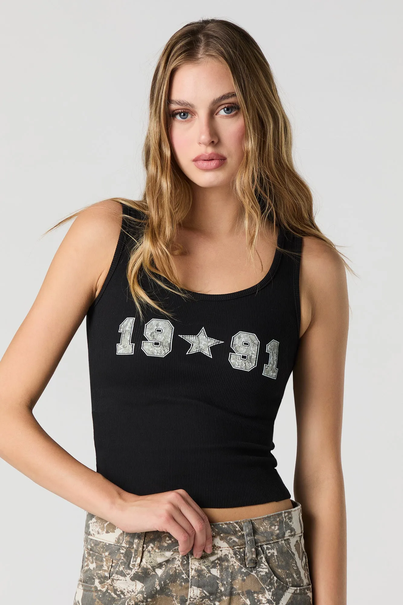 1991 Graphic Ribbed Tank