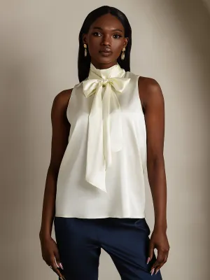 19Momme Silk Tie Neck Shirt