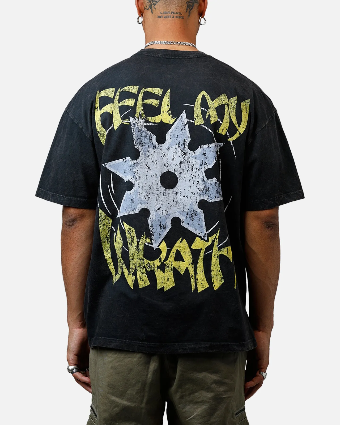 73 Studio Lets Fighting Love Heavyweight T-Shirt Black Acidwash