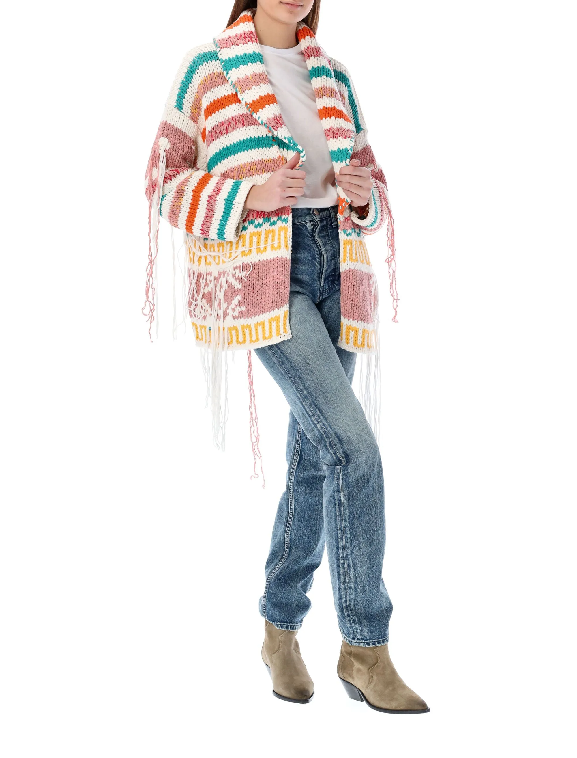 Alanui Chunky Striped Long-Sleeved Cardigan