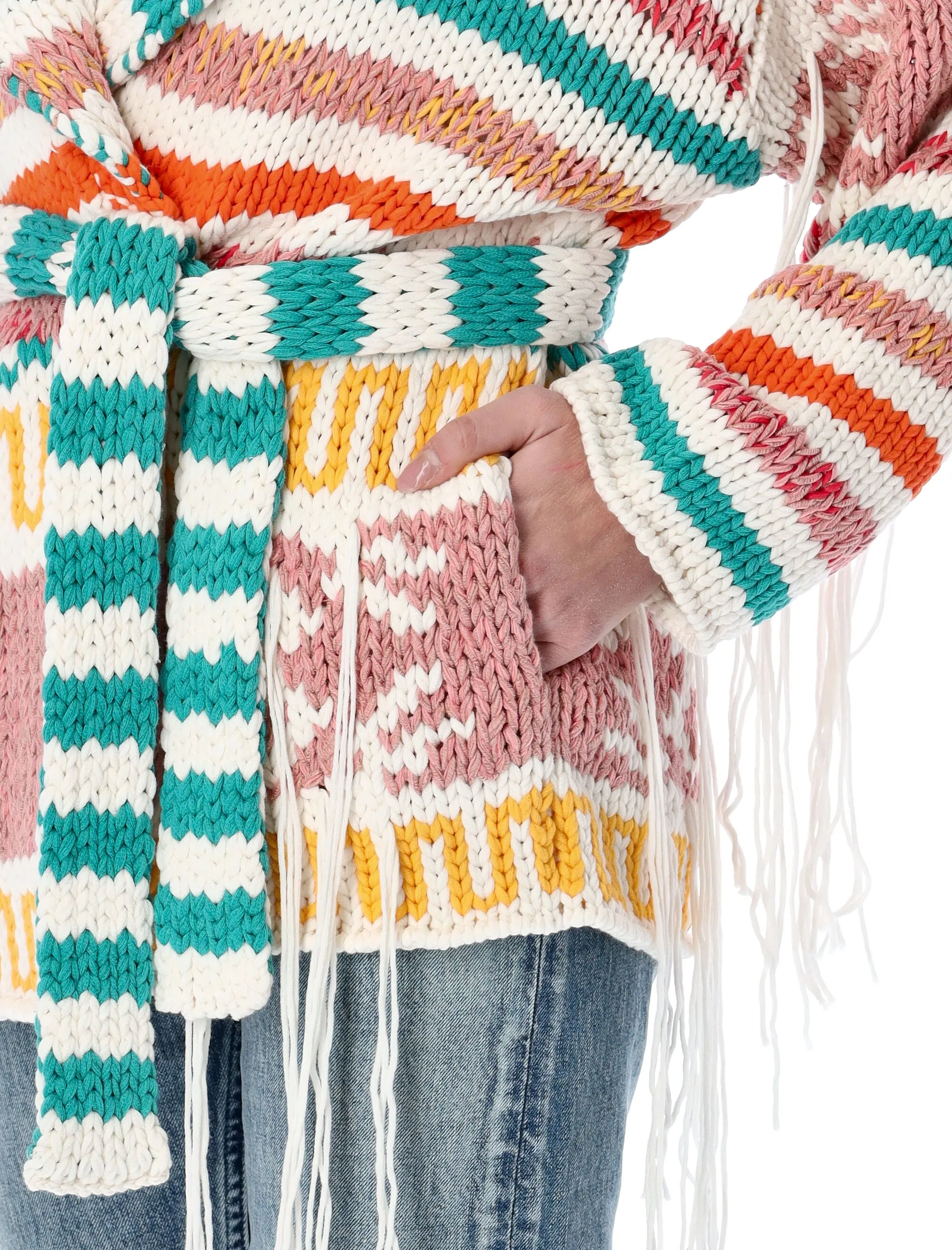Alanui Chunky Striped Long-Sleeved Cardigan