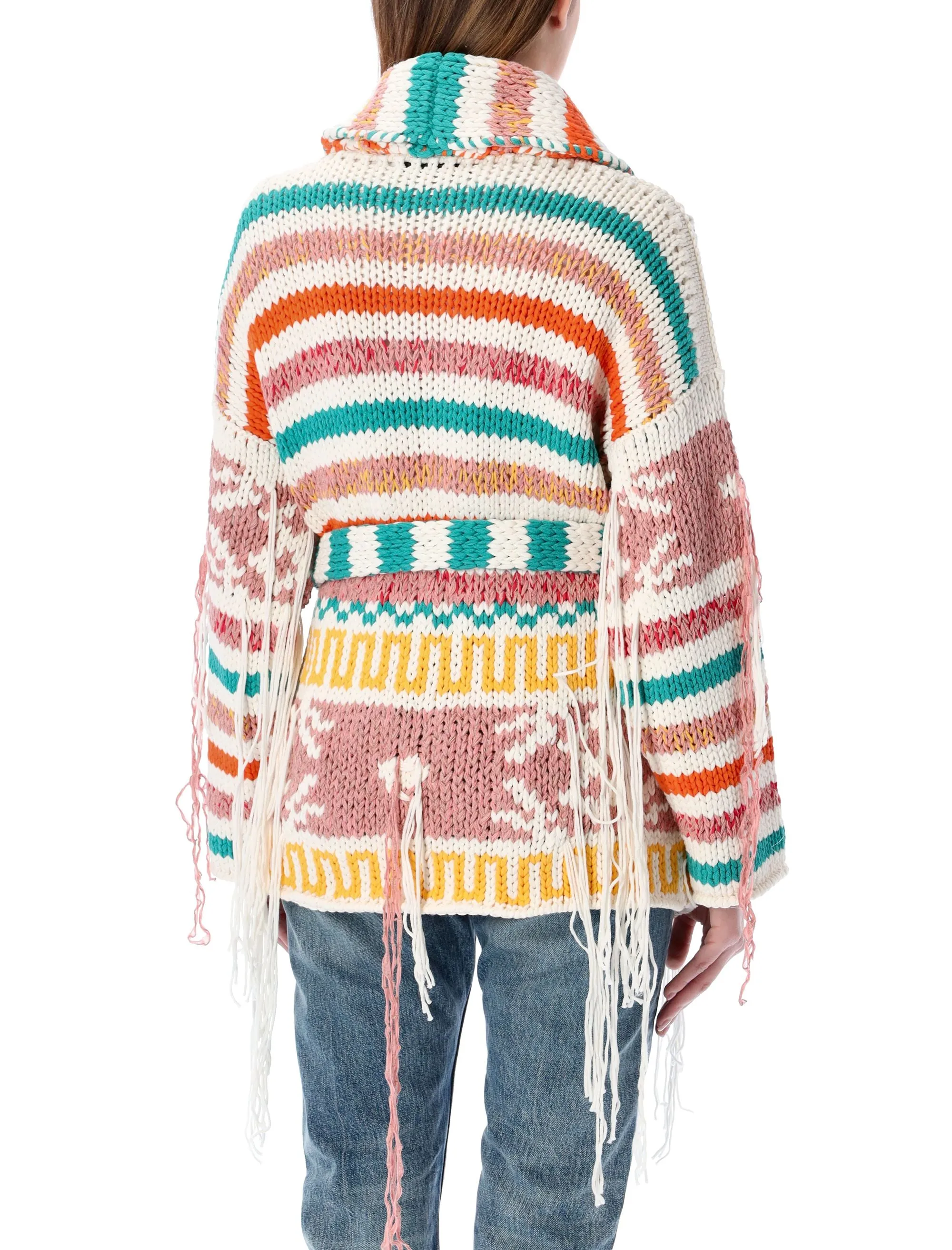 Alanui Chunky Striped Long-Sleeved Cardigan