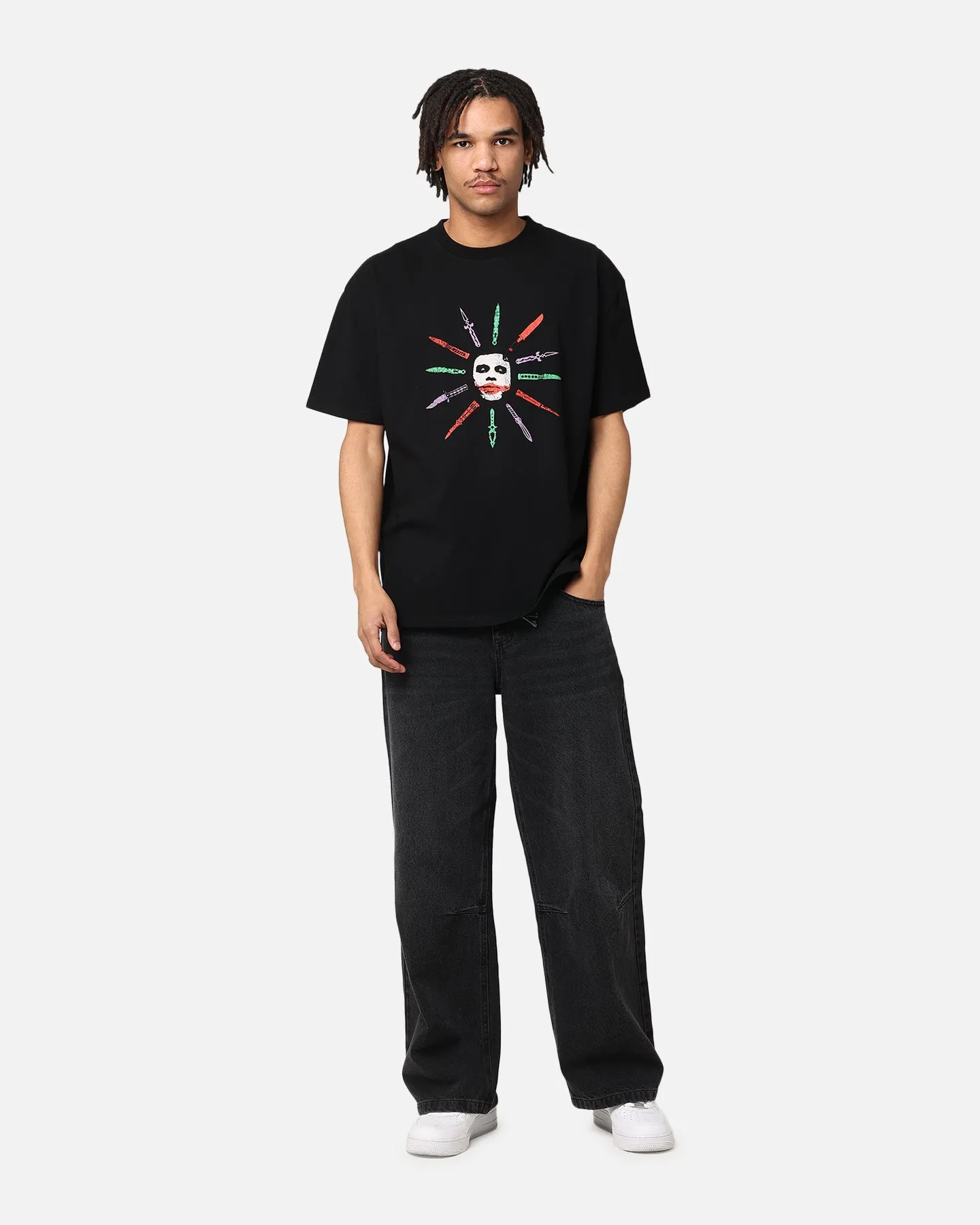 American Thrift X DC Batman The Joker Scars Heavy T-Shirt Black