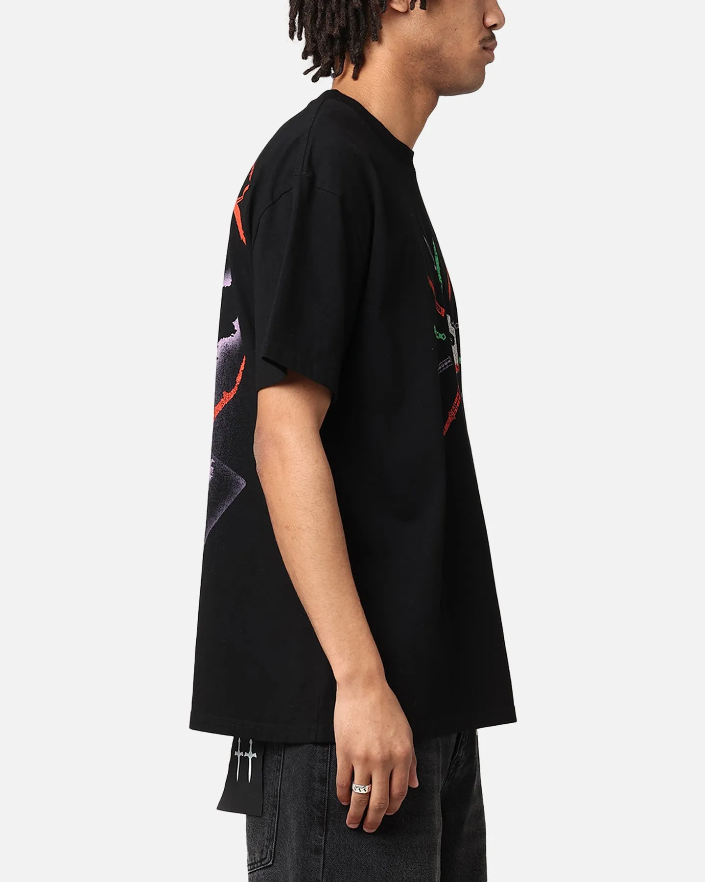 American Thrift X DC Batman The Joker Scars Heavy T-Shirt Black