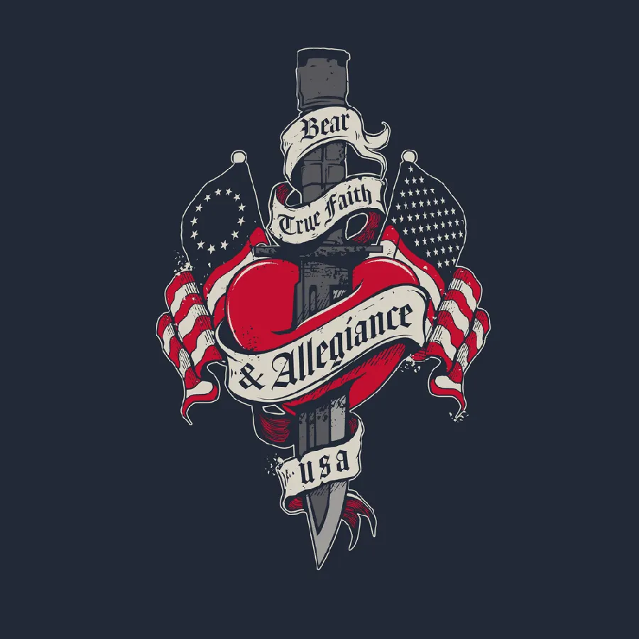 Bear True Faith & Allegiance T-Shirt - Midnight Navy