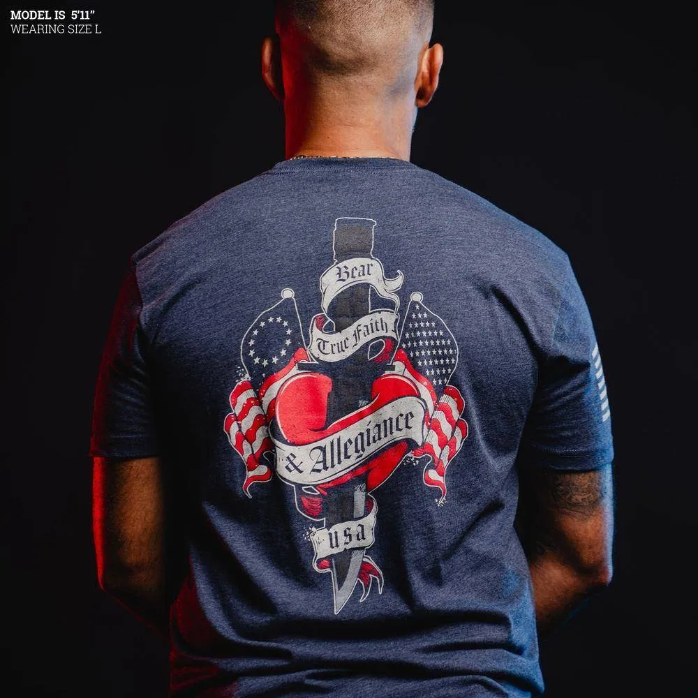 Bear True Faith & Allegiance T-Shirt - Midnight Navy