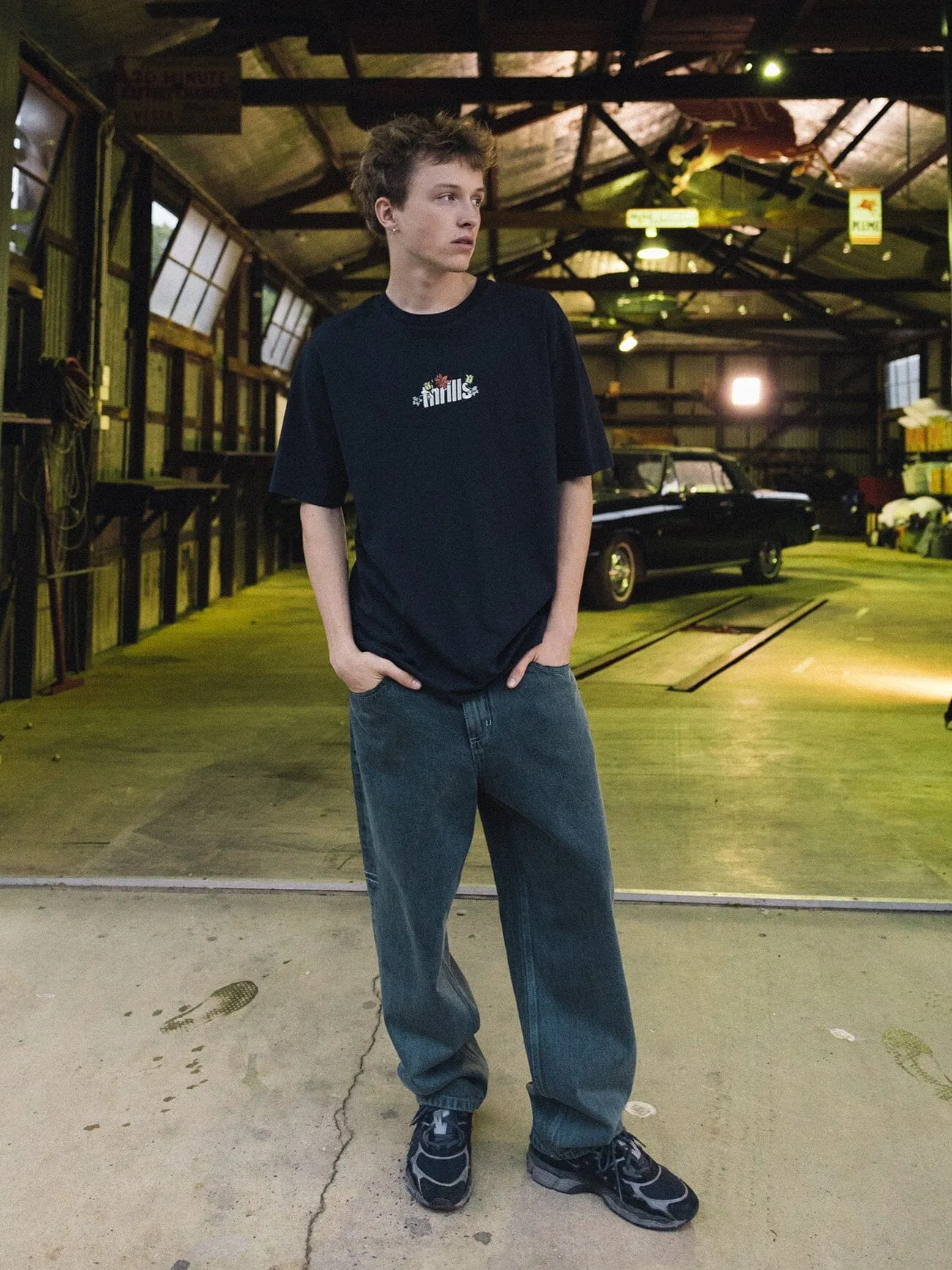 Big Slacker Baggy Denim Jean - Dark Forest