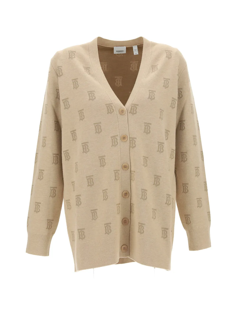 Burberry Monogram Jaquard V-Neck Cardigan