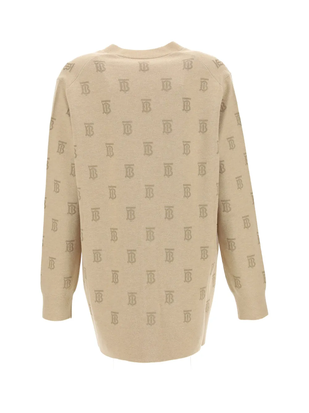 Burberry Monogram Jaquard V-Neck Cardigan