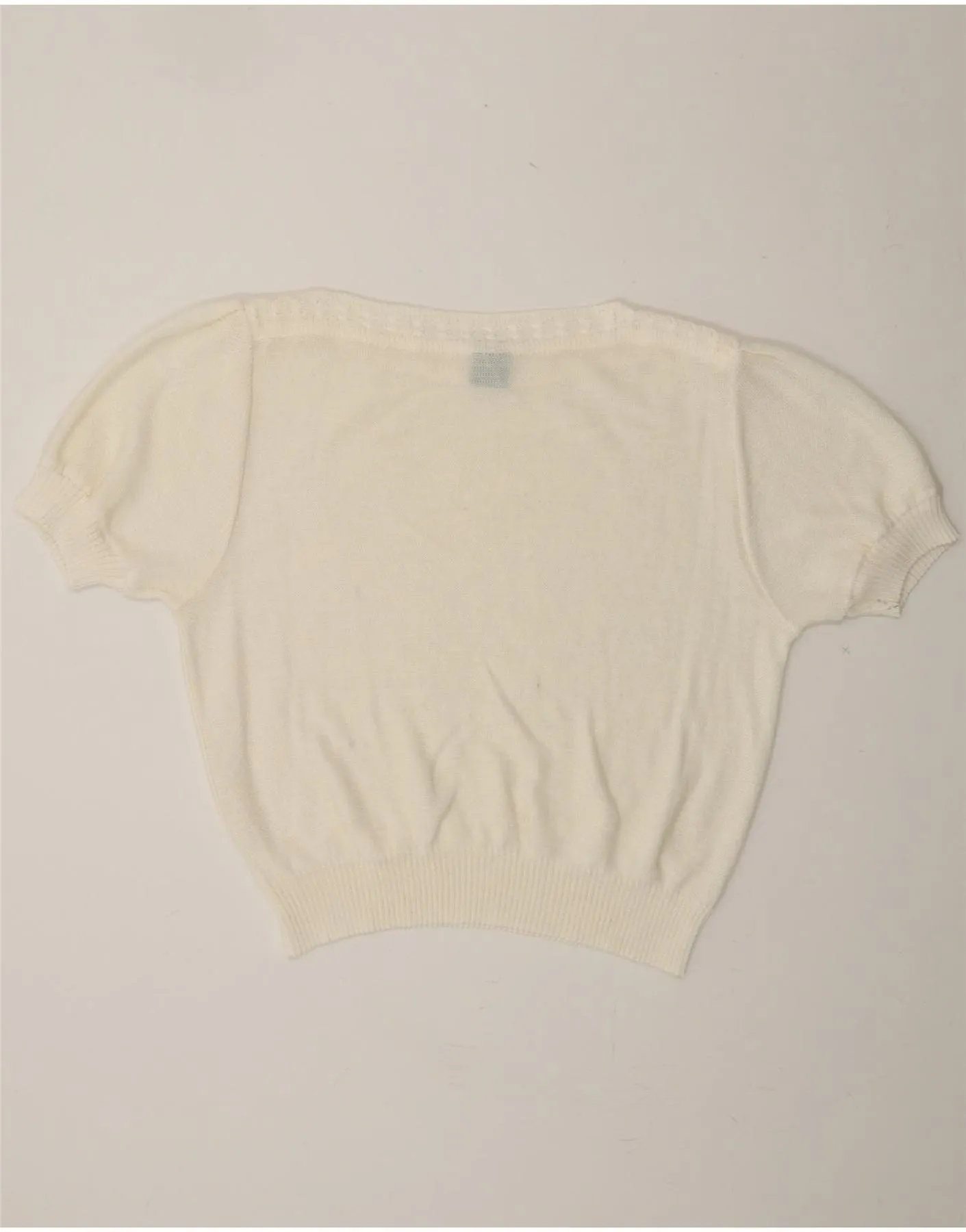 CANDA Womens Oversized Crop Boat Neck Jumper Sweater IT 44 Medium White