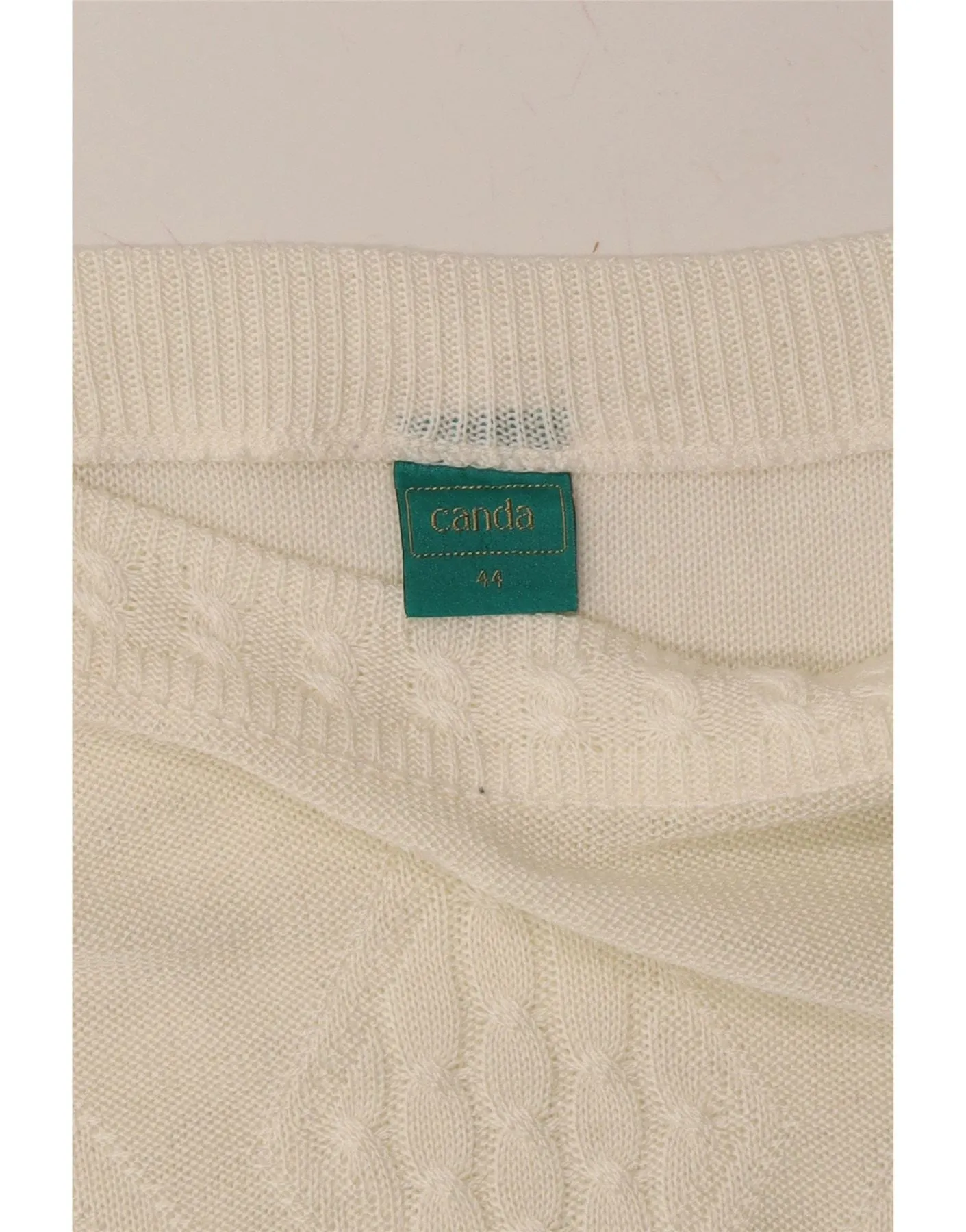 CANDA Womens Oversized Crop Boat Neck Jumper Sweater IT 44 Medium White