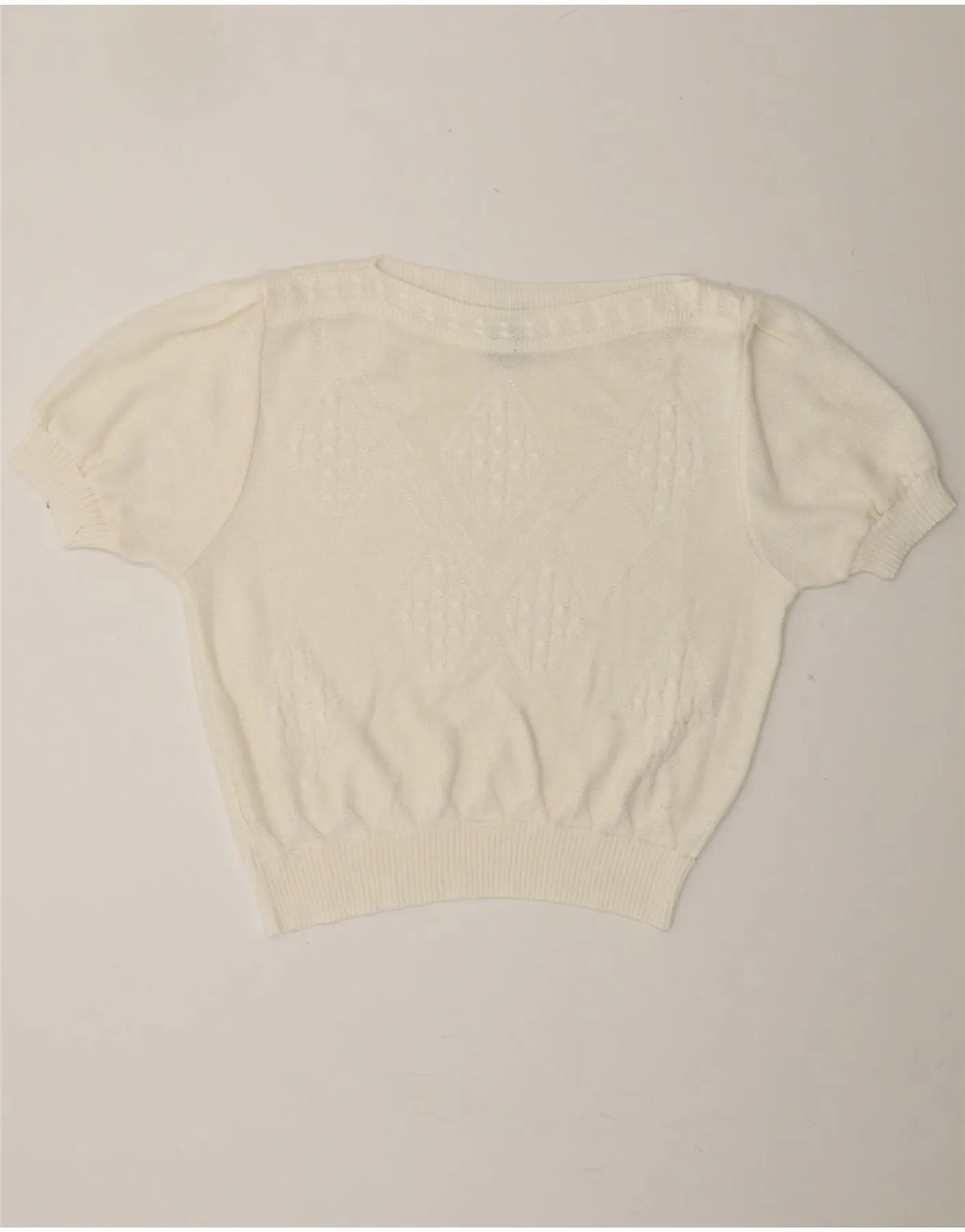 CANDA Womens Oversized Crop Boat Neck Jumper Sweater IT 44 Medium White