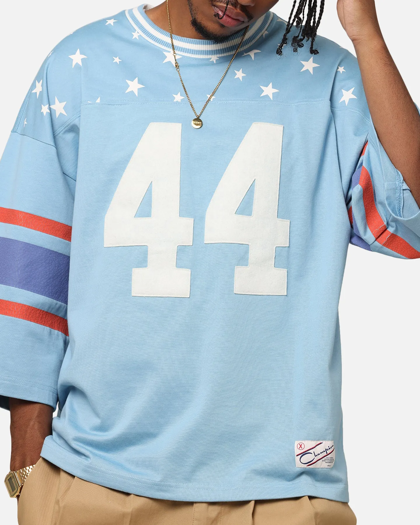 Champion 60's Football T-Shirt Pale Blue