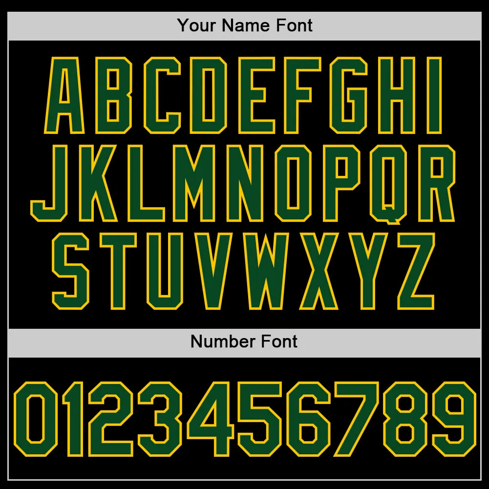 Custom Black Green-Yellow Mesh Authentic Throwback Baseball Jersey