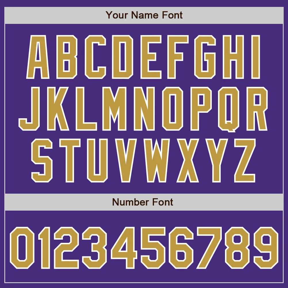 Custom Purple Old Gold-White Authentic Two Tone Baseball Jersey