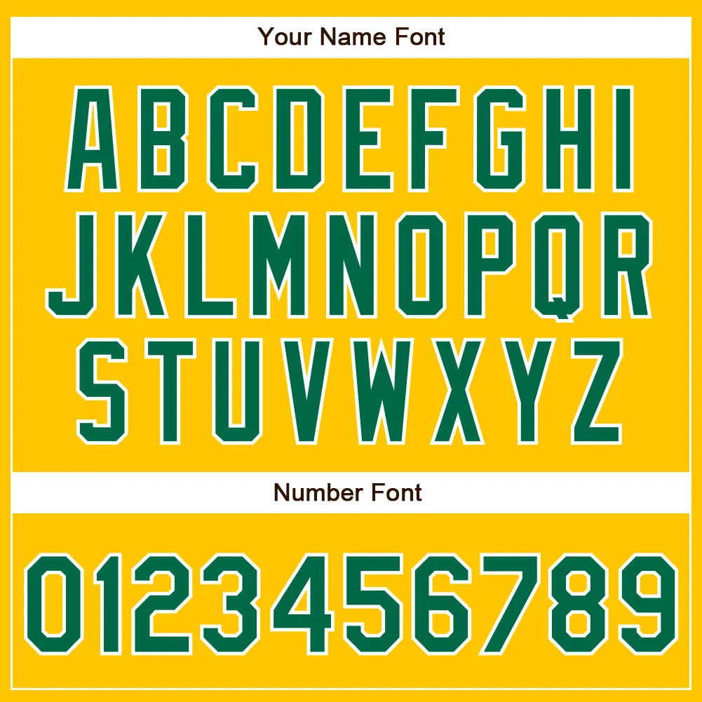 Custom Yellow Kelly Green-White Authentic Baseball Jersey