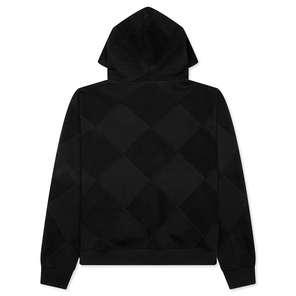 Diamond Terry Hooded Sweatshirt - Black