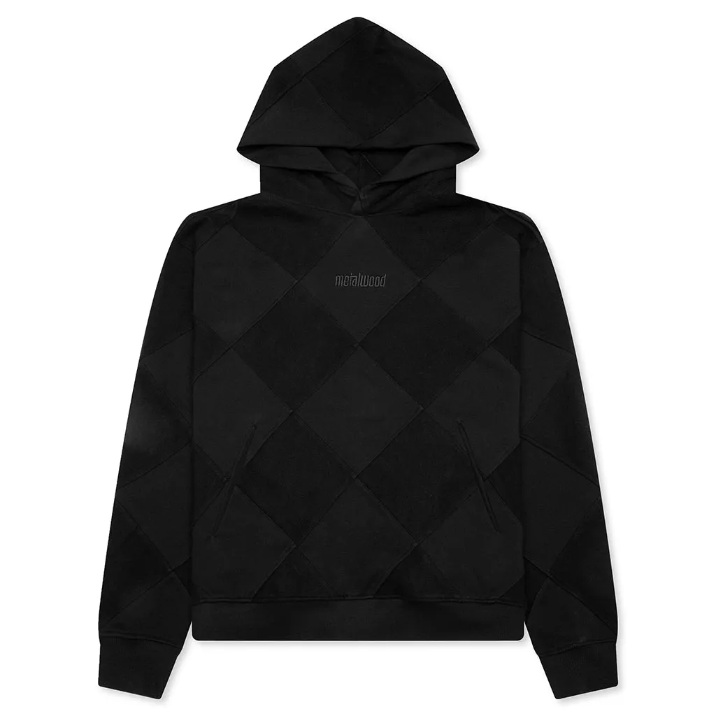 Diamond Terry Hooded Sweatshirt - Black