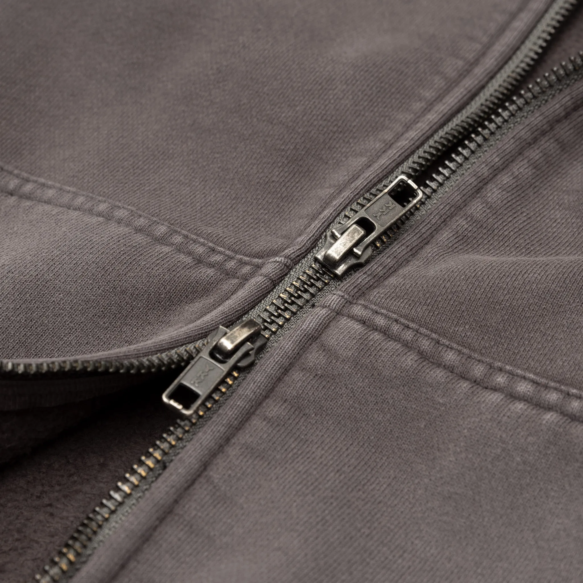 DISTRESSED ZIP HOODIE