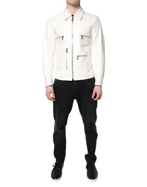 Dolce & Gabbana Colla Full Zip Biker Coat Men's Jacket