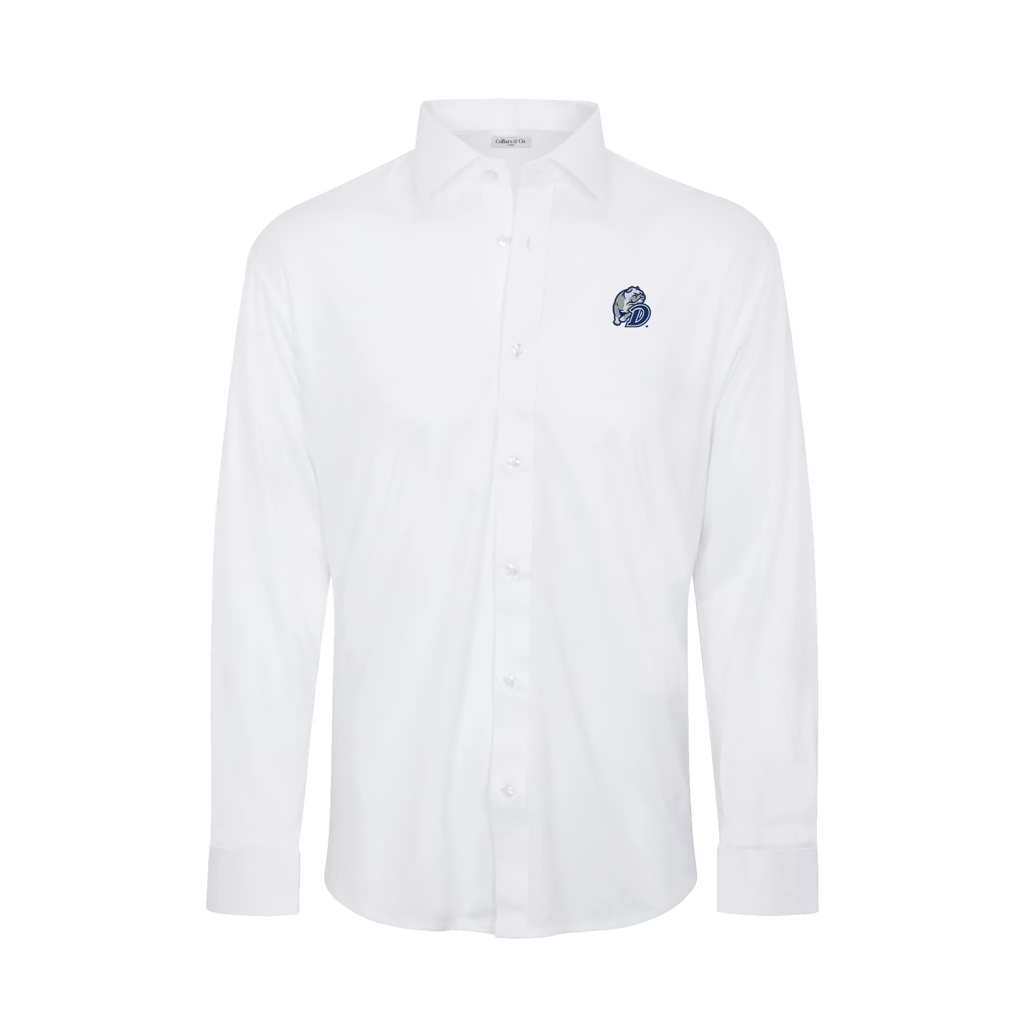 Drake Quattro Flex Dress Shirt with Semi-Spread Collar White
