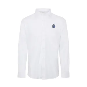 Drake Quattro Flex Dress Shirt with Semi-Spread Collar White