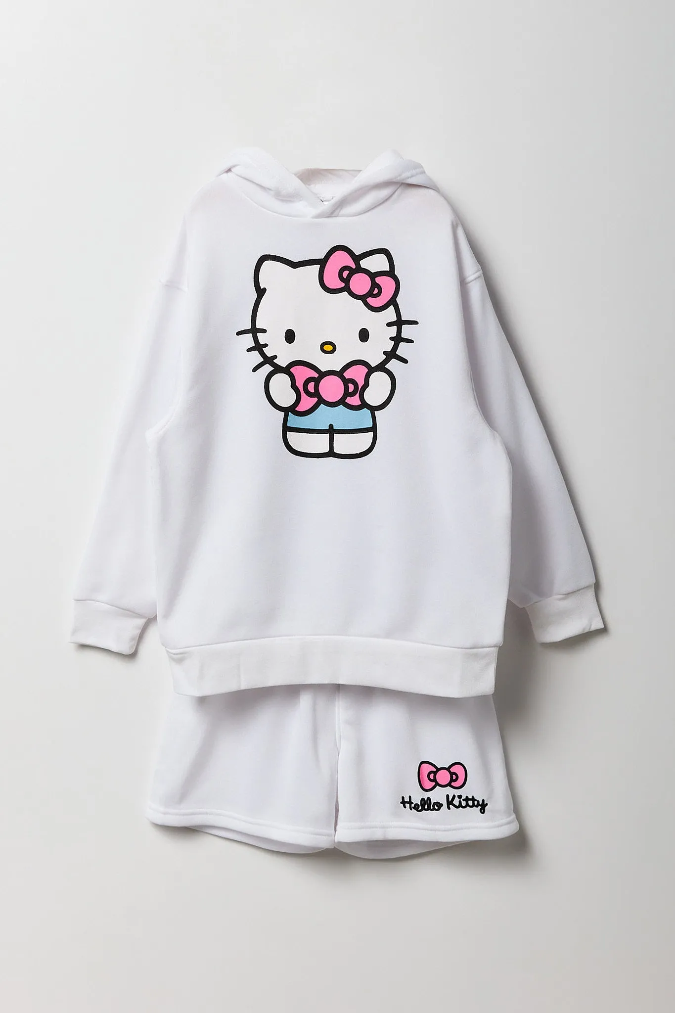 Ensemble avec haut à capuchon en molleton et short à imprimé Hello Kitty & Friends pour fille