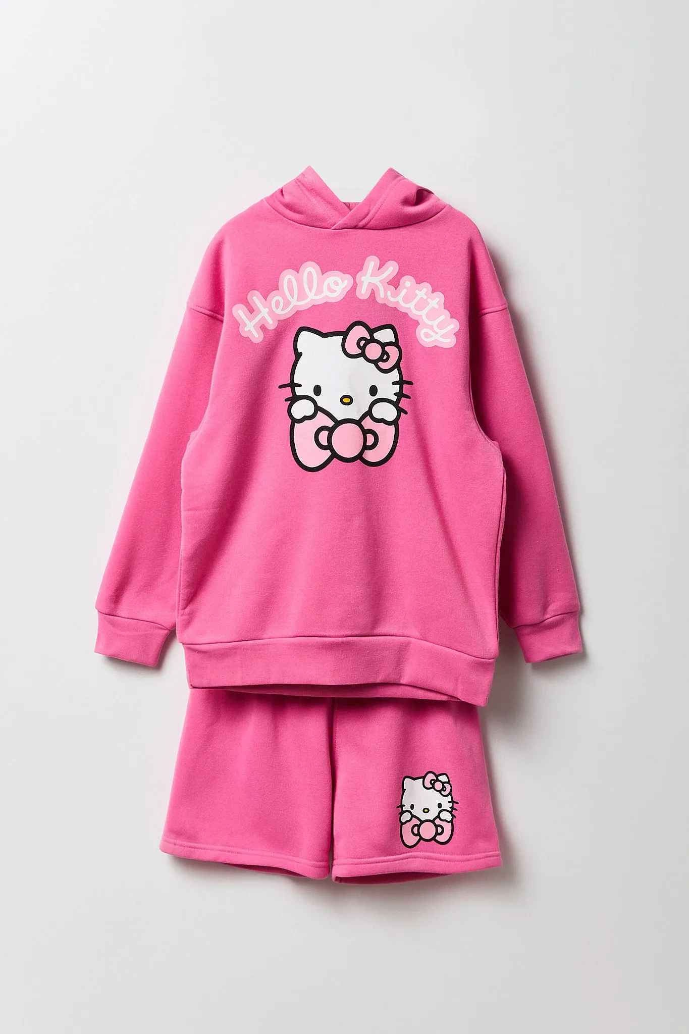 Ensemble avec haut à capuchon en molleton et short à imprimé Hello Kitty & Friends pour fille