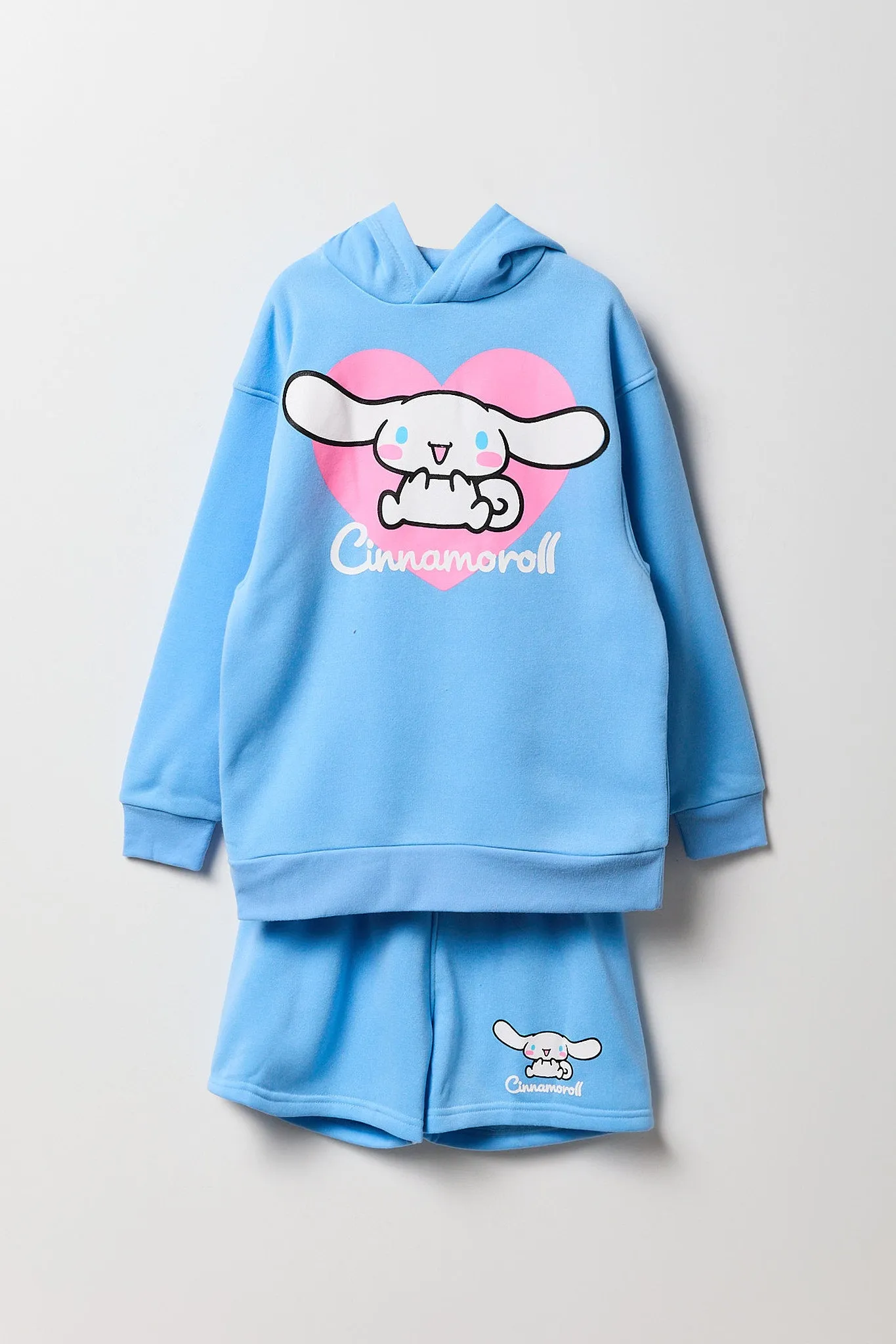 Ensemble avec haut à capuchon en molleton et short à imprimé Hello Kitty & Friends pour fille