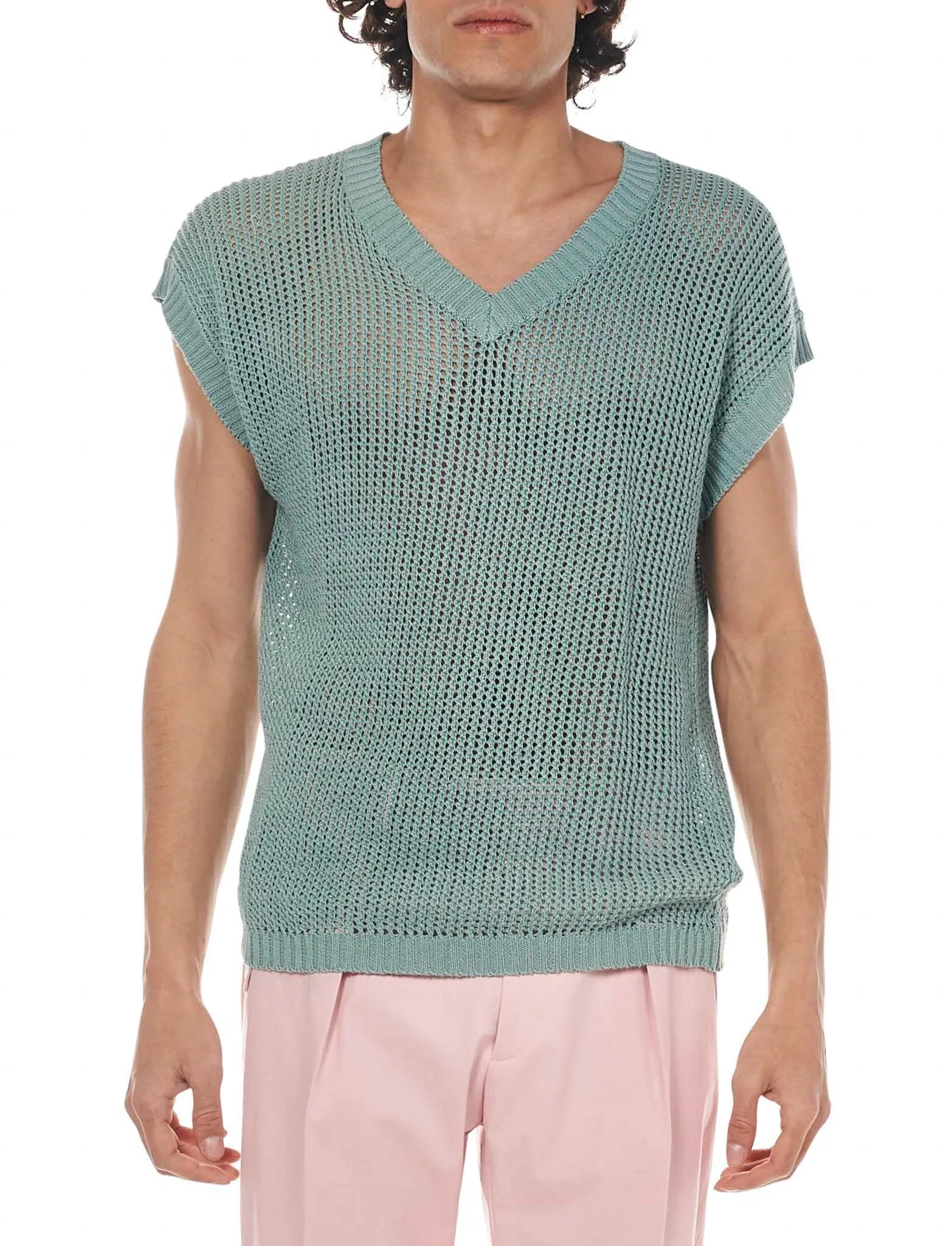 Etro Open-Knit V-Neck Vest