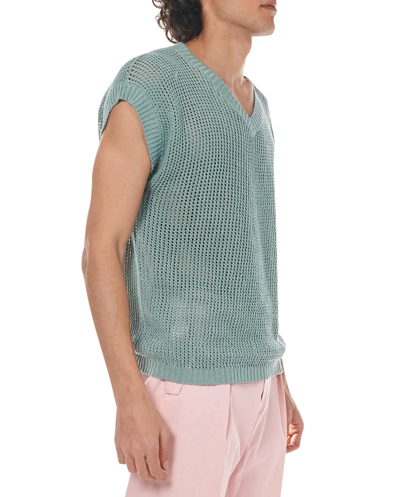 Etro Open-Knit V-Neck Vest
