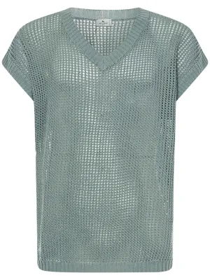 Etro Open-Knit V-Neck Vest