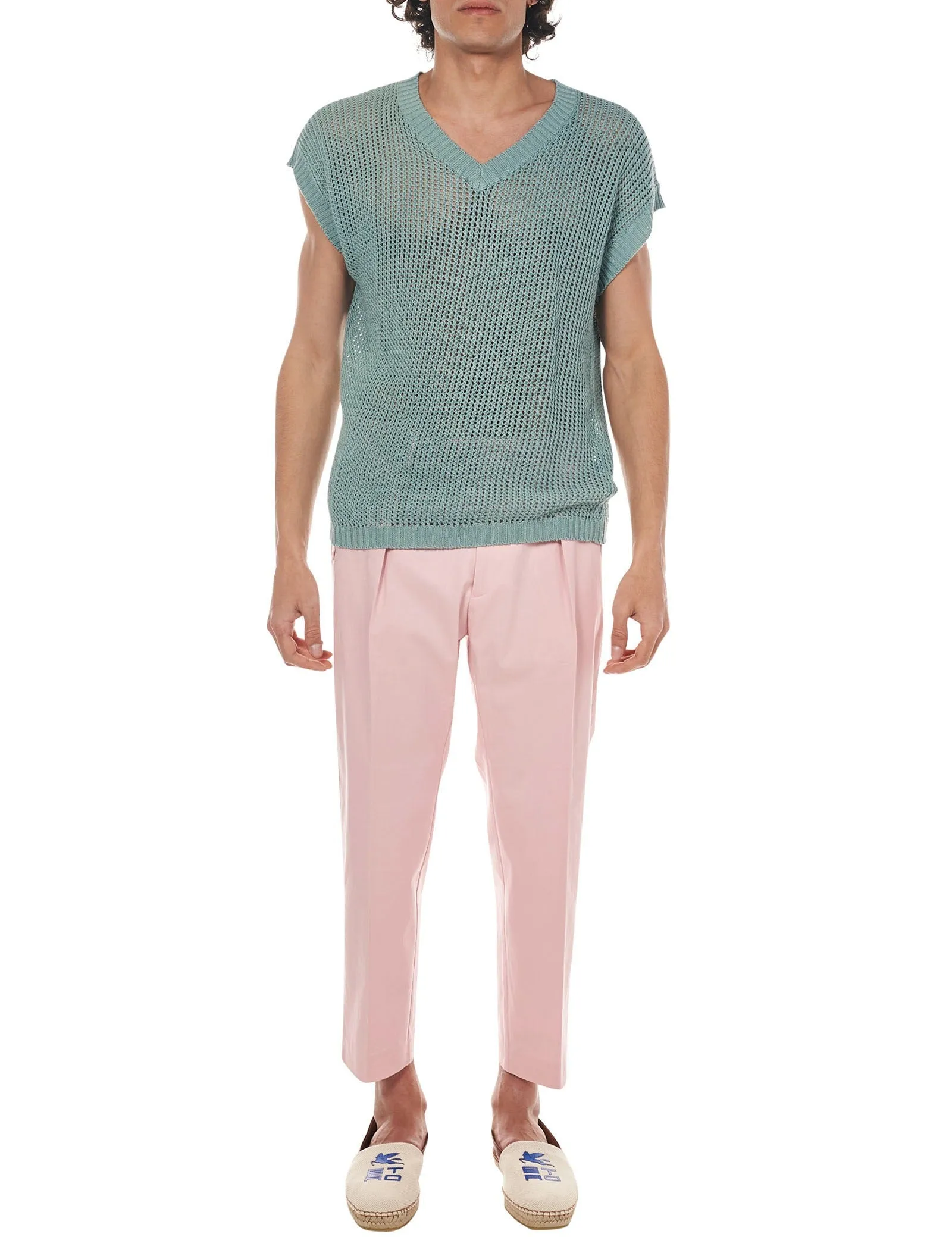 Etro Open-Knit V-Neck Vest