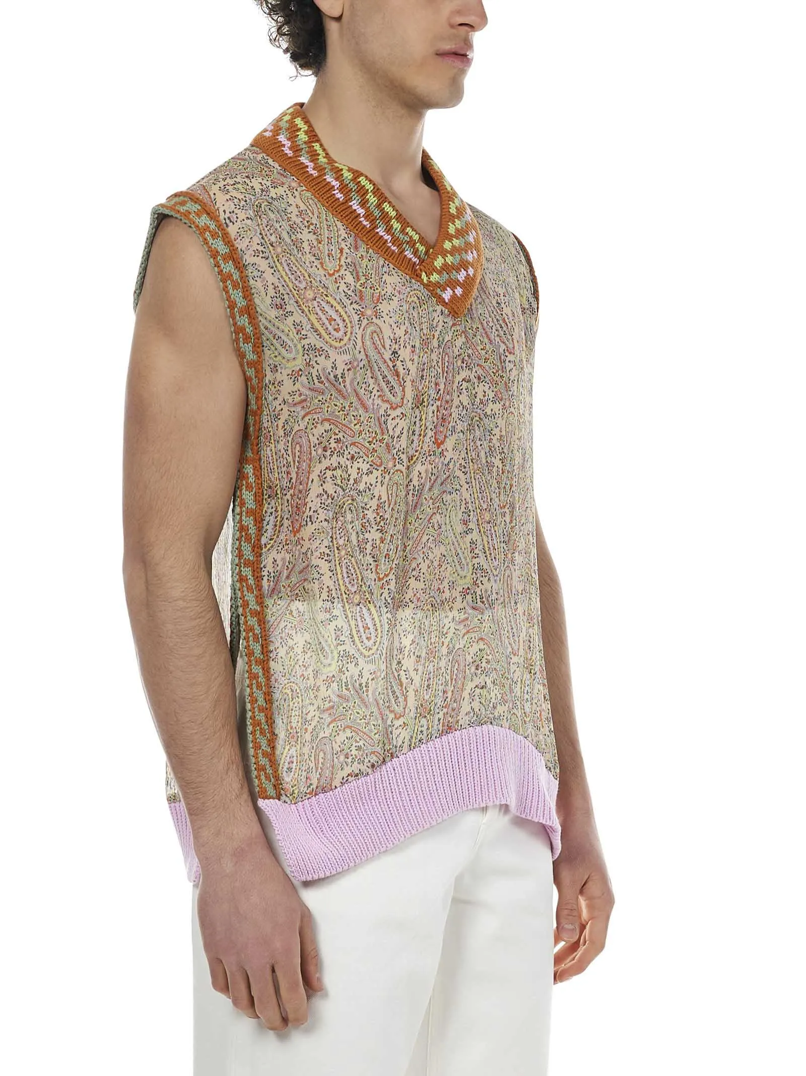 Etro Paisley Print V-Neck Vest