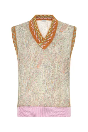 Etro Paisley Print V-Neck Vest