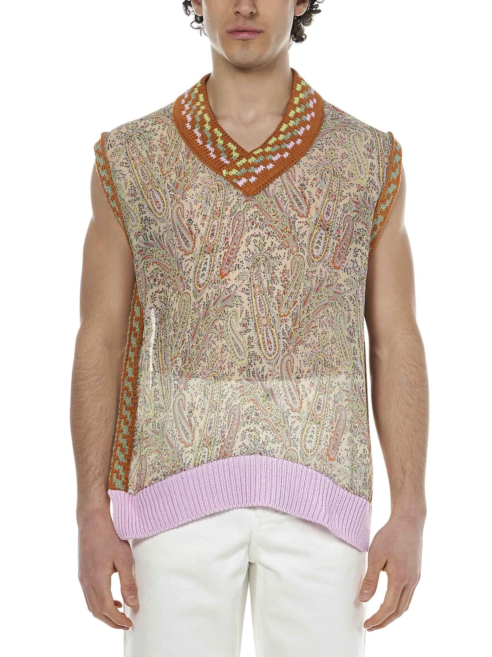 Etro Paisley Print V-Neck Vest
