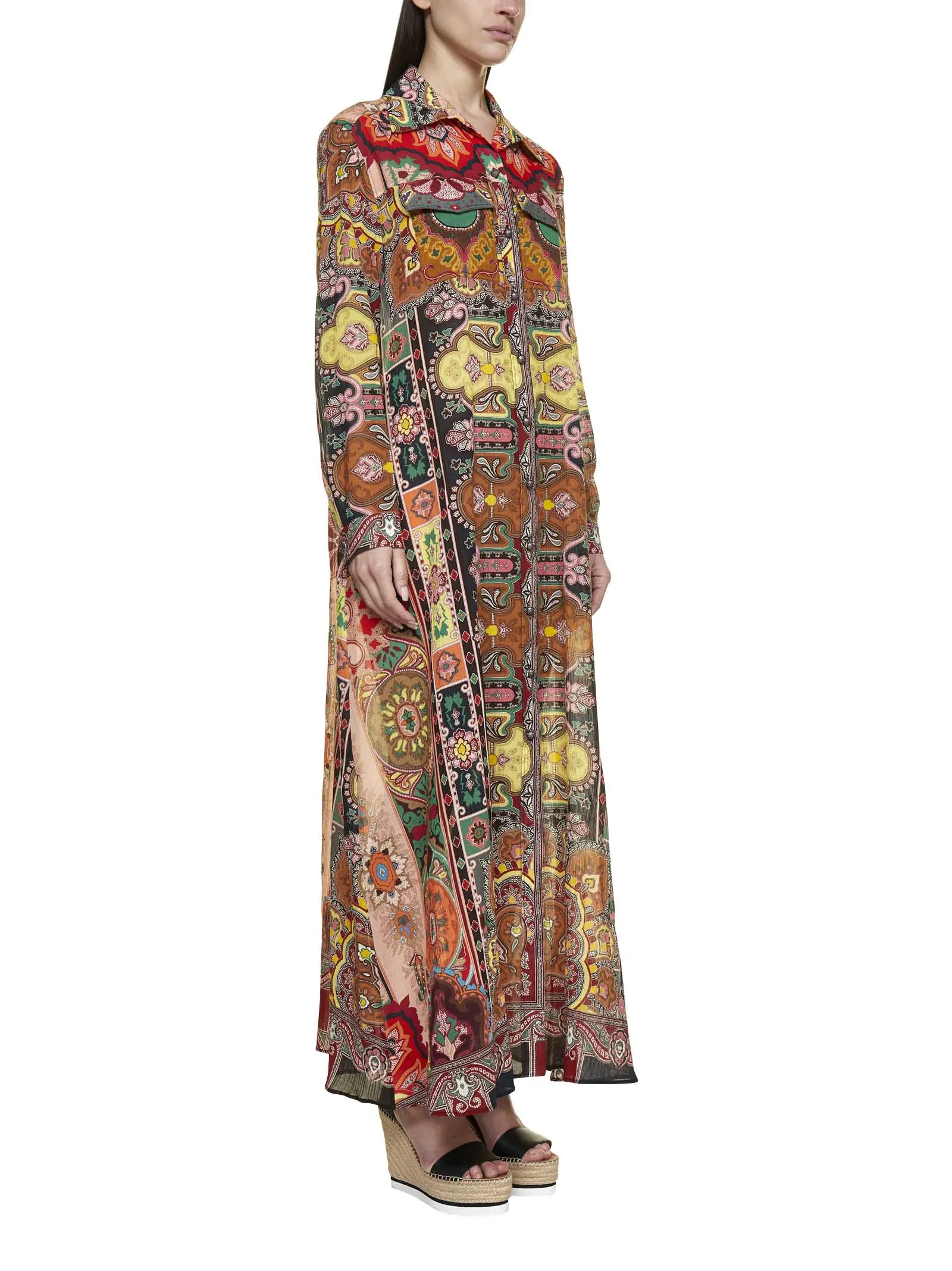 Etro Pattern Printed Maxi Shirt Dress
