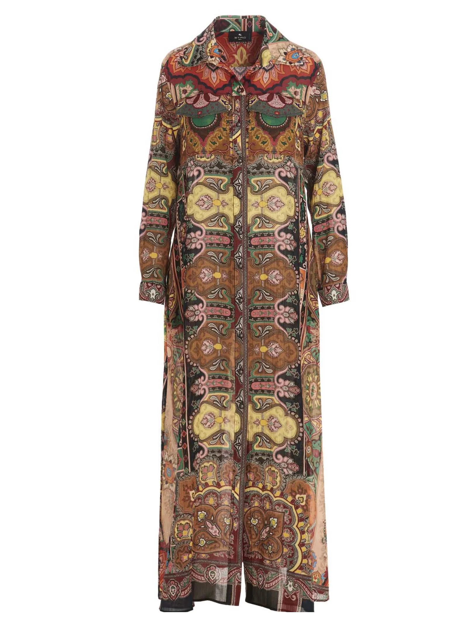 Etro Pattern Printed Maxi Shirt Dress