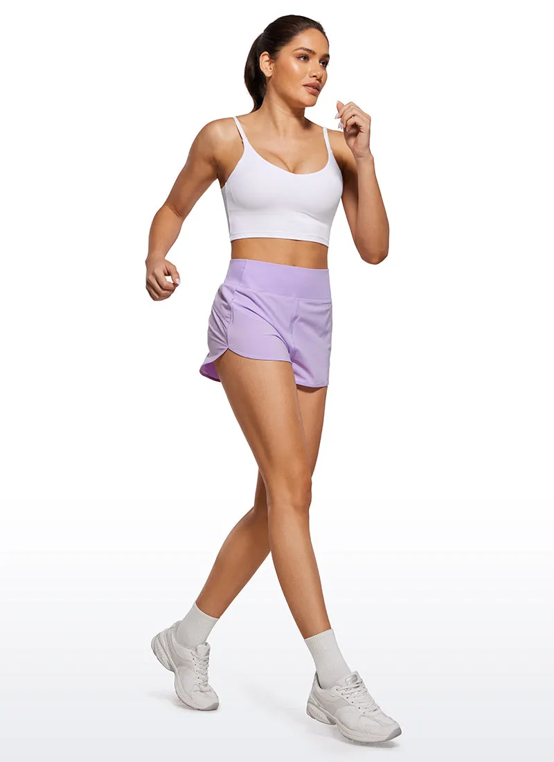 Feathery-Fit Soft High Rise Lined Shorts with Flat Waist 2.5''