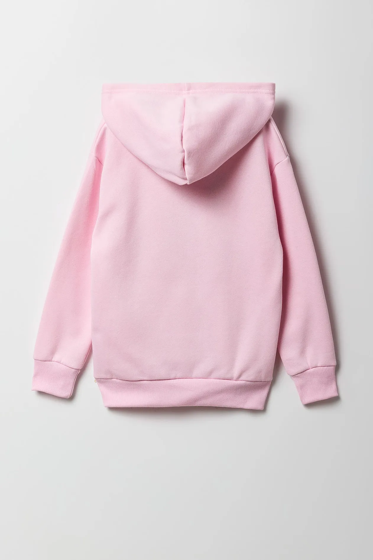Girls Pink Snoopy Graphic Fleece Hoodie