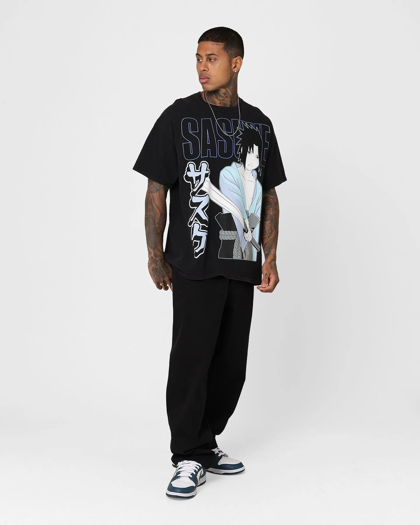Goat Crew X Naruto Sasuke Vintage T-Shirt Black Wash