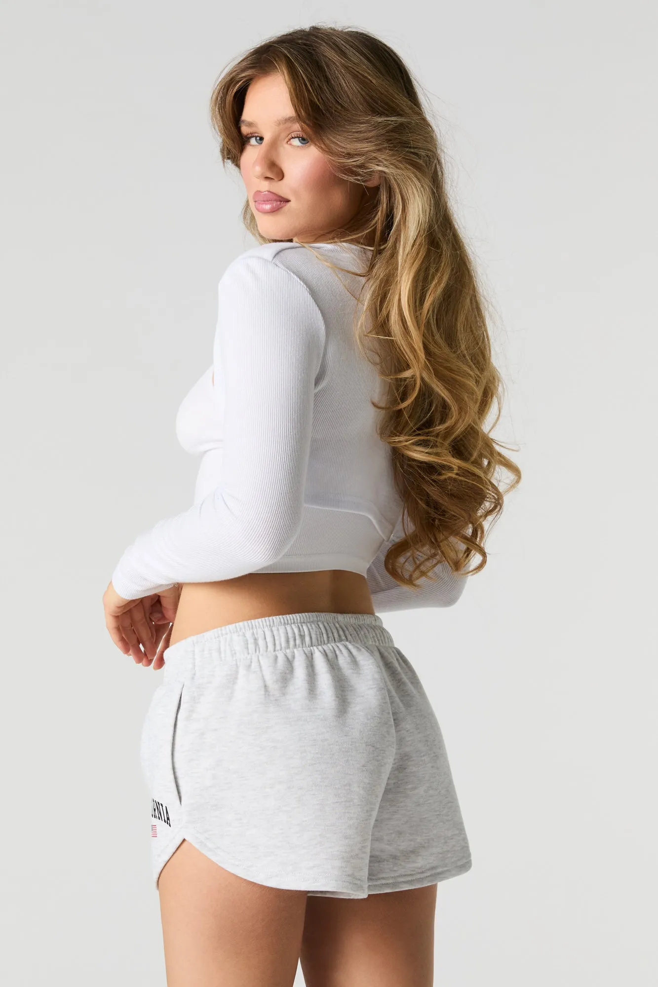 Graphic Fleece Dolphin Short