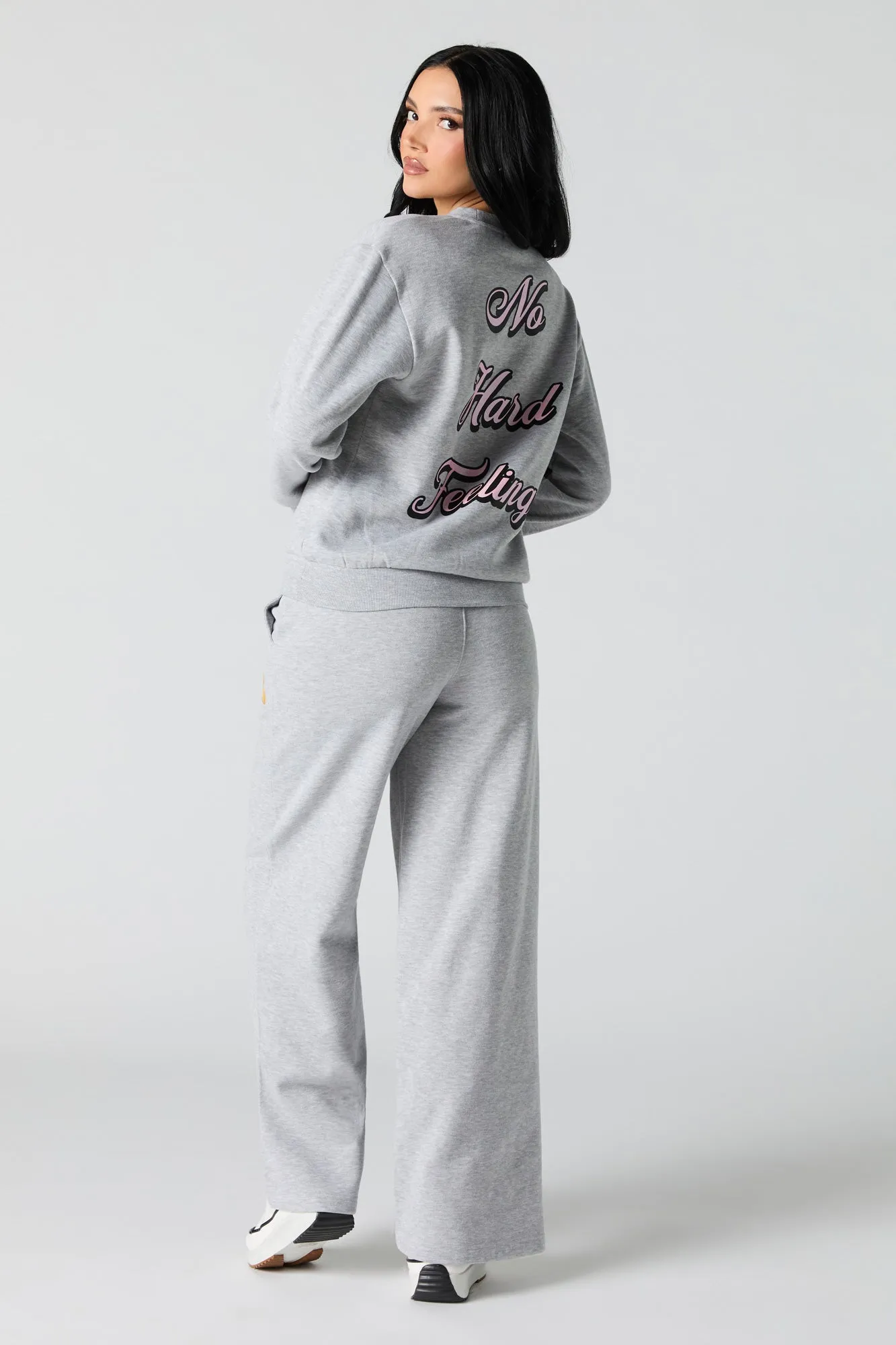 Graphic Fleece Wide Leg Sweatpant