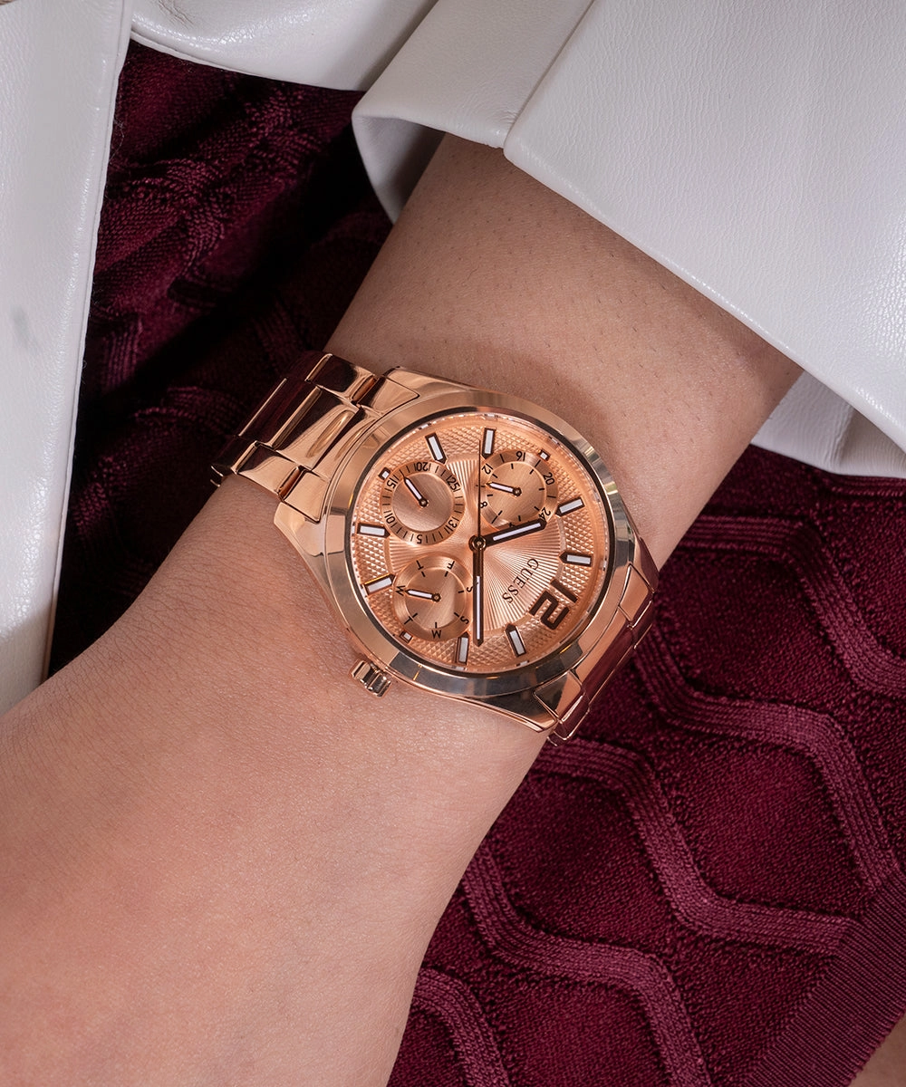 GUESS Ladies Rose Gold Tone Multi-function Watch