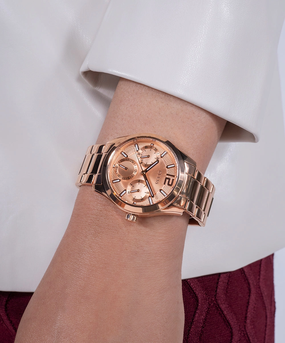 GUESS Ladies Rose Gold Tone Multi-function Watch