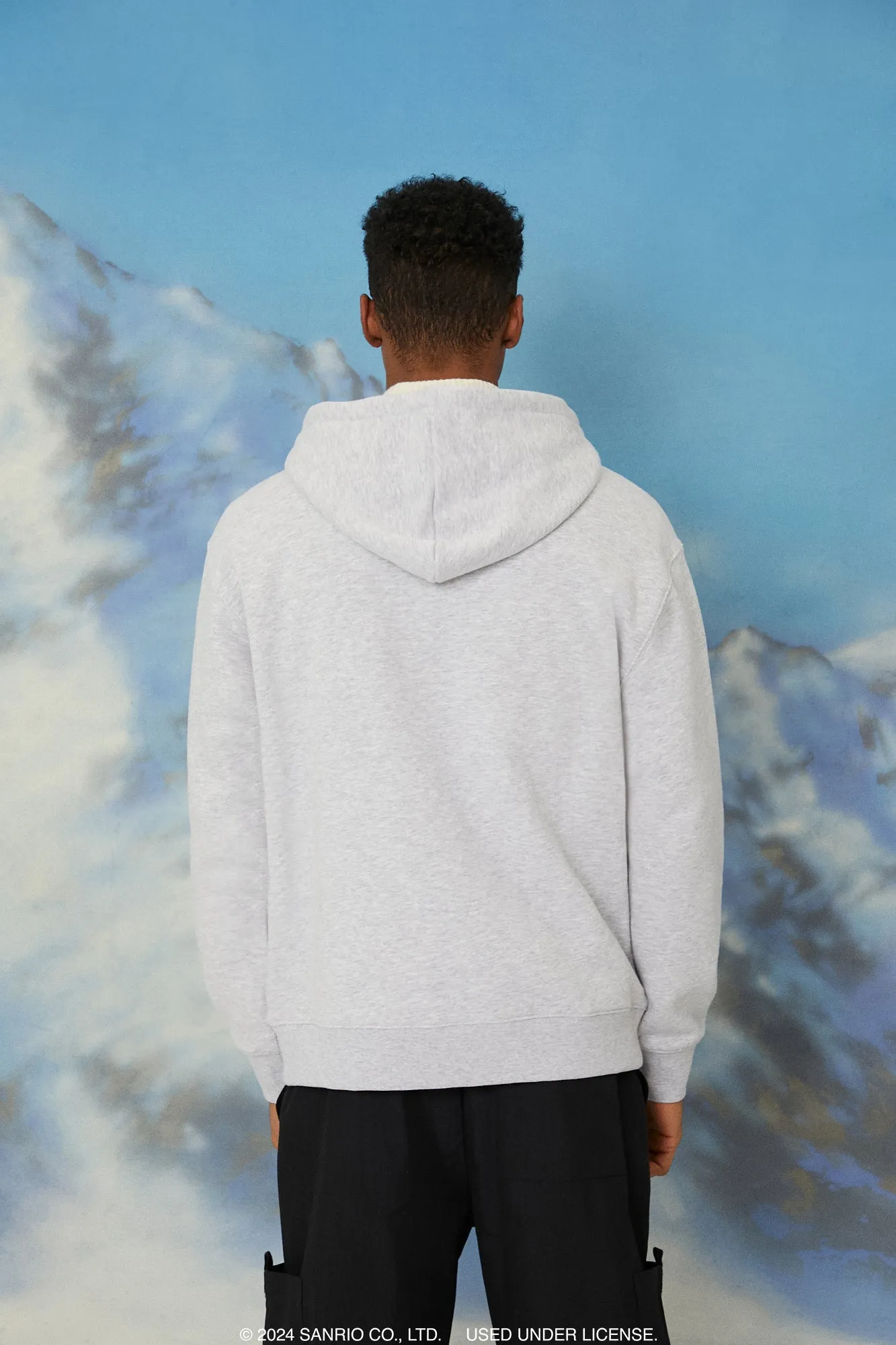 Haut à capuchon avec motif brodé Cinnamoroll et pierres du Rhin