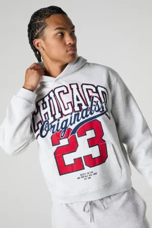 Haut à capuchon en molleton avec motif brodé Chicago en  chenille