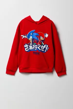 Haut à capuchon en molleton à imprimé Sonic pour enfants