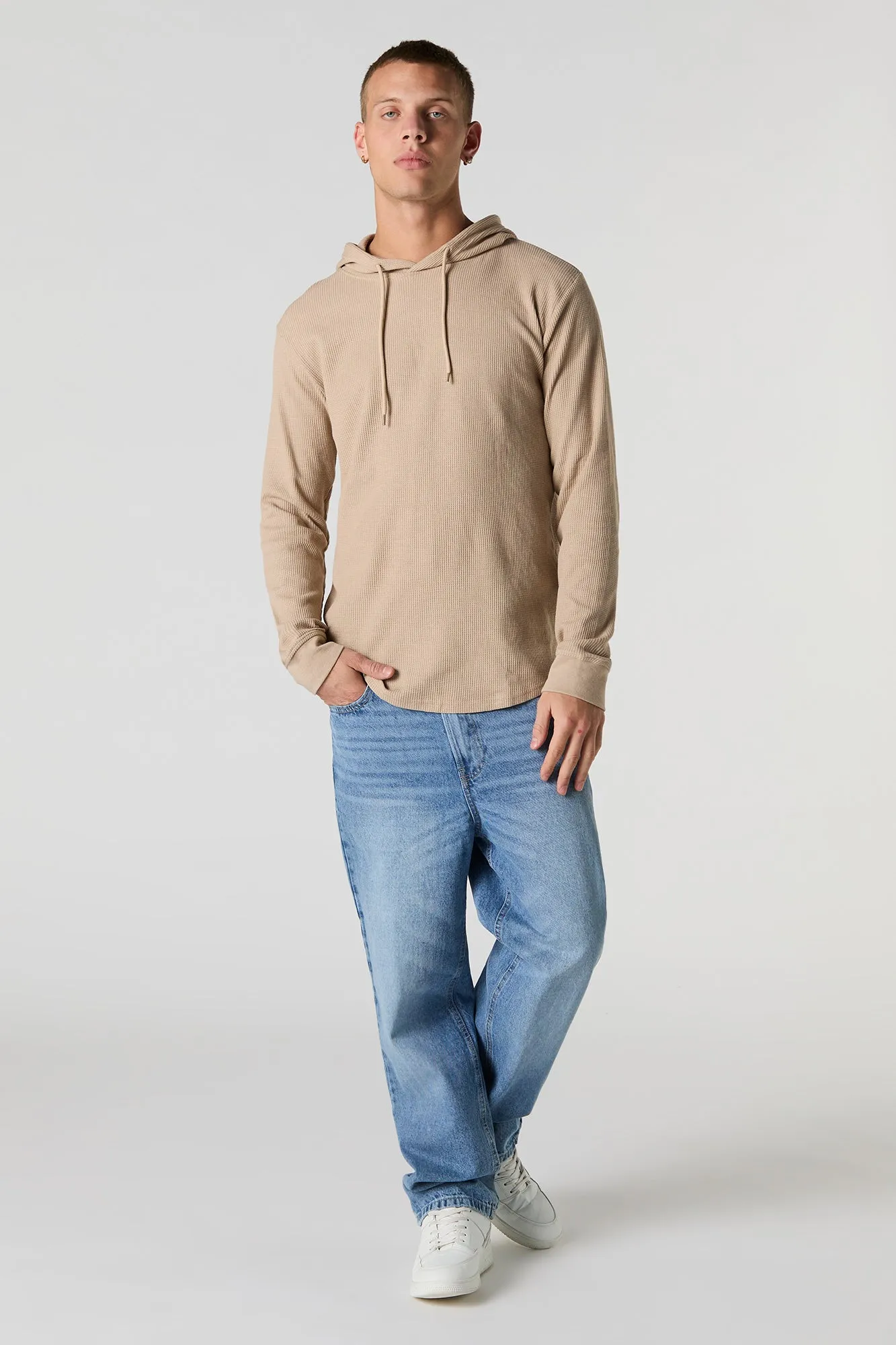 Haut à capuchon en tricot thermal