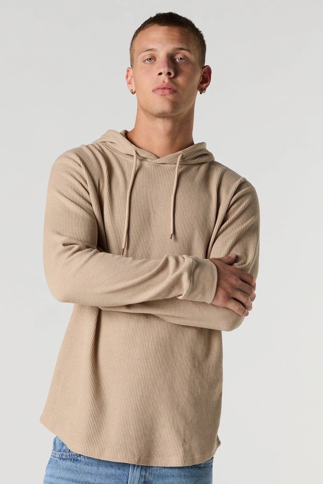 Haut à capuchon en tricot thermal